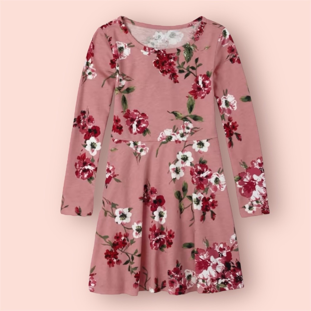Children’s place Floral Long sleeve Skate Dress size XL (NWT)